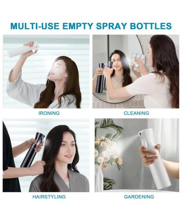 AOOWU 2 Pack 300ml Hair Spray Bottles - Professional Water Spray for Hairdressers | Black & White - Buy Online on GoSupps.com