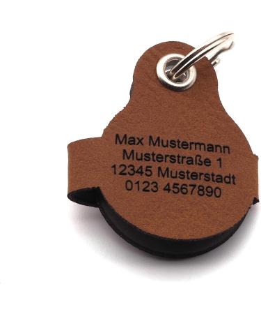 Copter Farm Dog Brand Bag - Push Button Engraving Brown Synthetic Leather Round Pear 30mm - Custom Engraved on Both Sides - Buy Online on GoSupps.com