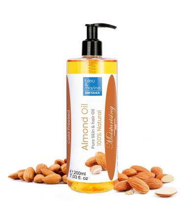 Almond oil 100% natural cold-pressed pregnancy oil anti-stretch strip infant care massage oil hair mask moisturizing after bathroom or sun base essential oils 200 ml - Buy Online on GoSupps.com