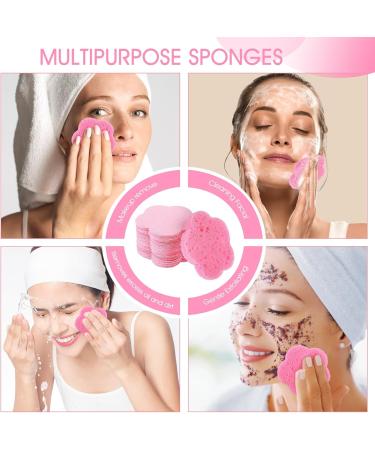 Telooco 50 Pieces Flower Shape Compressed Facial Sponges Disposable Expedient Travel Face Sponges for Cleansing Exfoliating Makeup Estheticians Spa(Pink) - Buy Online on GoSupps.com