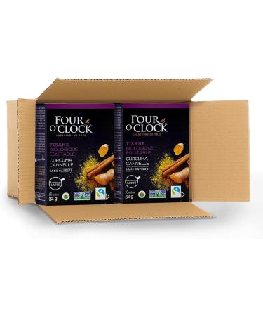 Four O'Clock Turmeric Cinnamon Herbal Tea Organic Fairtrade Non-Gmo Kosher Gluten-Free 6 Packs (96 teabags) - Buy Online on GoSupps.com