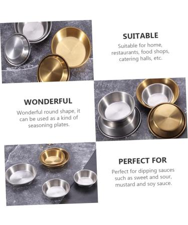 Ciieeo 6 Pcs Dish Soy Sauce Bowl Stainless Steel Household 7X7X2CMx3pcs Silverx3pcs - Buy Online on GoSupps.com