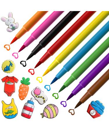 Edible Markers for Cookies Food Coloring Marker Pens 9Pcs ValueTalks Fine Tip Food Grade Food Gourmet Writers for DIY Decorating Fondant Cakes Easter Eggs Baking Painting Drawing Writing 9 Count (Pack of 1) 9