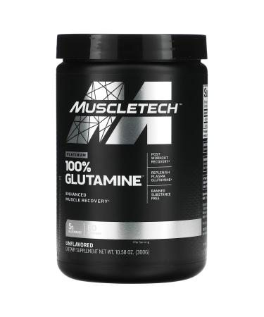 Muscletech Essential Series, Platinum 100% Glutamine, Unflavored, 5 g, 10.58 oz (300 g), Sports Nutrition Supplements, Powder