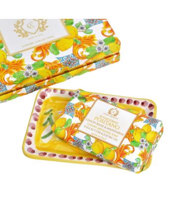 MY ITALIAN D COR Vegan Natural Soap Bar & Holder Gift Set - Organic Shea Butter & Jojoba Oil - Gluten Free Cruelty Free Made in Italy (Lemons & Lime Flowers - Buy Online on GoSupps.com