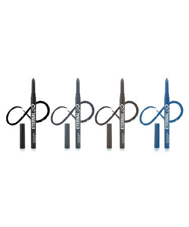 Eternal Cosmetics Automatic Water Resistant Eyeliner Set Easy Glide-on for a Professional All Day Smokey or Dramatic Effect Long Lasting and No Smudge Mechanical Eye Pencil (4 Pack)