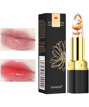Jelly Flower Lipstick Crystal Flower Jelly Lipstick Color Magic Lipstick Long Lasting Magic Lip Balm Gift for Women Girls - Buy Online on GoSupps.com