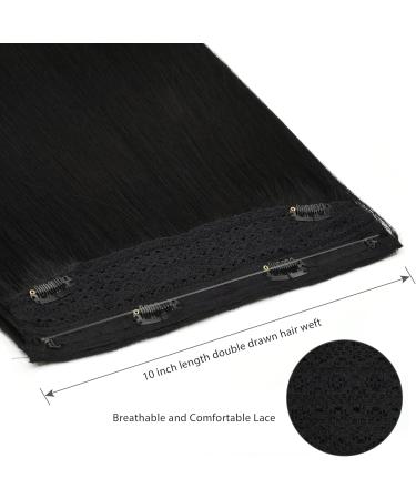 Kun na Hair Wire On Hair Extensions Invisible Double Drawn Long Hair Pieces with Adjustable Size Heat-Resistant Silky Straight Remy Human Hair Fishing Line Hair Extensions(14 inch 1) 14 inch #1 - Buy Online on GoSupps.com