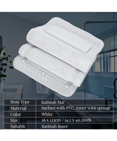 Soft Bath Cushion Pillow for Tub - Comfortable Neck Support with Extra Long Mat - 49.2 x 14.2 Inch - Bath Accessories - Buy Online on GoSupps.com