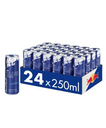 Red Bull Energy Drink Blue Edition - 24 Palette can - drinks with blueberry taste disposable (24 x 250 ml) blueberry 250 ml (24 -pack)