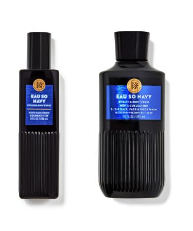 Eau So Navy Cologne Mist (8 fl oz / 236 mL) and Body Wash (10 fl oz/ 295 mL) by Bath + Body Works - Men's Collection Gift Set