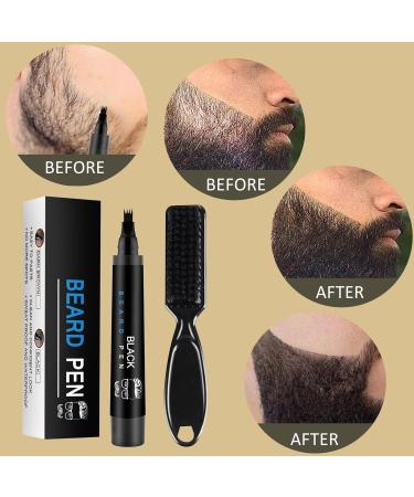 XdealCozyxc Beard Pencil Filler for Men Black Beard Pen with Brush Waterproof Sweatproof & Long Lasting Natural Looking Beard - Buy Online on GoSupps.com