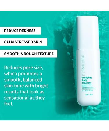 DERMILOGIC Purifying Daily Cleanser Deep Cleanse Hydrate & Restore Contains Niacinamide Ceramides and Hyaluronic Acid Dermatologist-Tested For Bright Balanced Glowing skin - Buy Online on GoSupps.com