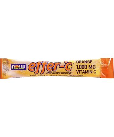 Now Foods Effer-C Orange Effervescent Drink Mix - 30 Packets (7.5g Each) | Vitamin C Boost - Buy Online on GoSupps.com