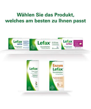 Lefax Chewing Tablets - 42 mg Simeticon for Light Flatulence - Peppermint Flavor - Child-Safe - 20 Tablets per Pack - Buy Online Internationally - Buy Online on GoSupps.com