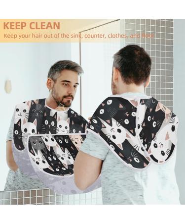 Beard Bib Apron for Men | Cute Cat Beard Hair Catcher | Perfect Fathers Day & Anniversary Gift | Beard Bib with Suction Cups - Buy Online on GoSupps.com