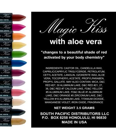 Magic Kiss Color Changing Aloe Vera Lipstick Set (Pack of 12) - Colors of Aloha 01 | Made in USA - Buy Online on GoSupps.com