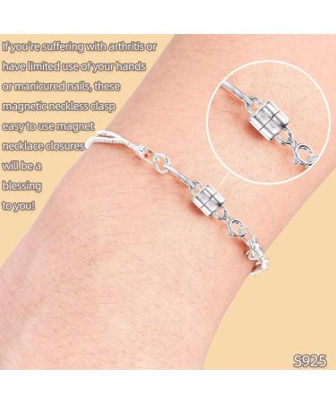 Qulltk 925 Sterling Silver Magnetic Necklace Clasps - 2Pcs Mini Bracelets Clasp Converter for Jewelry Making - Buy Online on GoSupps.com
