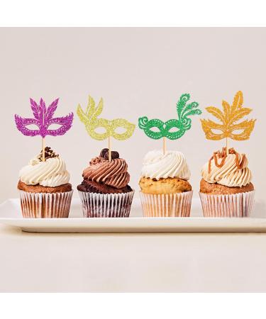 Keaziu 24PCS Mardi Gras Cupcake Topper Masquerade Masks Bachelorette Mask Cupcake Toppers Masquerade Mardi Gras Baby Shower Birthday Party Decorations Supplies 1 Mask 1 - Buy Online on GoSupps.com