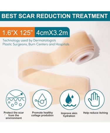 Silicone Scar Sheets 1.6x130 3.2M - Surgical, C-Section, Keloid, Burn, Acne - 125'' Length - Buy Online on GoSupps.com