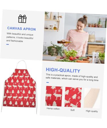 ifundom barber cloth elk baking apron christmas cosplay costume Christmas Kitchen Cooking Aprons christmas party xmas apron santa costume Haircut Apron decorate household Work Cotton linen 68X55X0.5CM - Buy Online on GoSupps.com