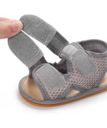 RVROVIC Baby Sandals - Soft Rubber Sole, Anti-Slip, Summer Outdoor Shoes for Toddler 6-12 Months (Grey) - Buy Online on GoSupps.com