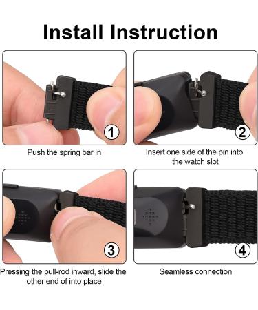 Soft Nylon Bands for Fitbit Inspire 2/Inspire HR - Adjustable Replacement Strap (Black) - Buy Online on GoSupps.com