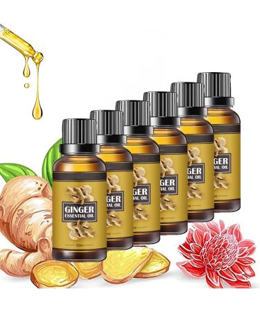 3/6/10 pieces baretic lymph detoxification ginger oil abdominal drainage ginger oil lymphatic drainage massage curvy beauty belly-slimming massage oil/29 (size: 6PCs)