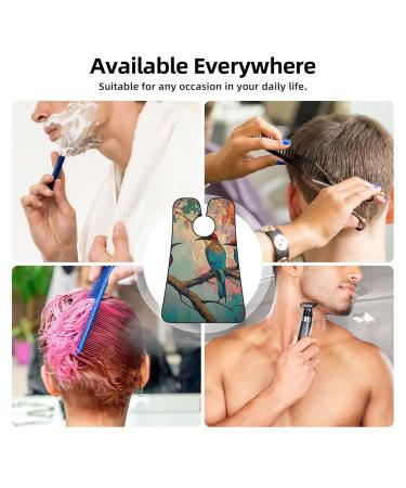 Colorful Birds Print Beard Bib Apron | Non-Stick Hair Catcher for Men | Perfect Shaving Gift | One Size Black - Buy Online on GoSupps.com
