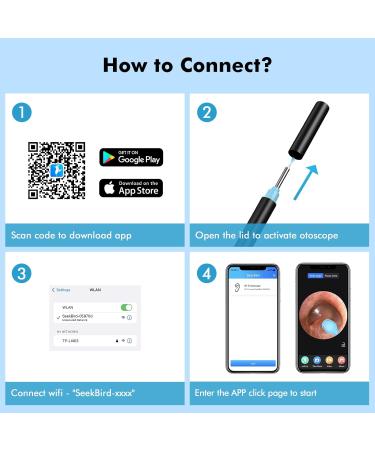 1080P FHD Ear Wax Removal Kit Camera with Anti-Fall Off Eartips - Wireless Ear Cleaner Otoscope for iPhone, iPad, Android - 6 LED Lights - Suitable for Adults, Kids, and Pets - Buy Online on GoSupps.com