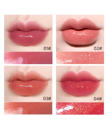 4PCS Moisturizing Lip Oil Gloss Set | Long Lasting Waterproof Formula | Non-sticky & Non-fade | Tinted Lip Stain Care Kit for Hydrated Lips - Buy Online on GoSupps.com