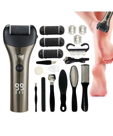 liminateur lectrique de callosit s pour pieds Produits pour | Exfoliateur et grattoir pour pieds | Pour usage quotidien la maison professionnels athl tes danseurs voyageurs spa et Marron