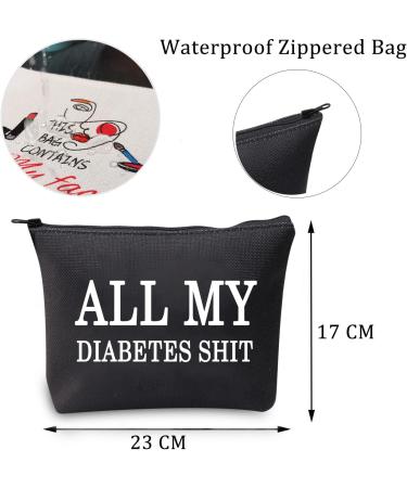 Diabetic Travel Bag with Humorous Design - Perfect Gift for Emergency Patients - All My Diabetes Black Bag - Buy Online on GoSupps.com