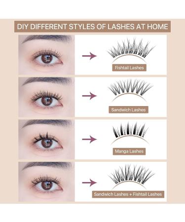 SIMER Individual Lashes 242 Clusters Eyelash Extension Kit for Natural Look - 4 Types, Manga Lashes, 7-13mm - Perfect for Makeup DIY - Buy Online on GoSupps.com