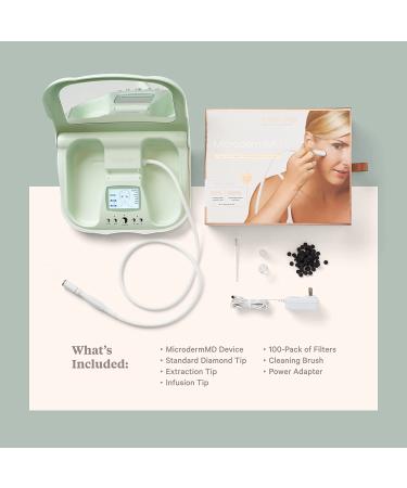 Trophy Skin MicrodermMD Home Microdermabrasion Kit - Anti Aging, Acne Treatment with Real Diamond Tips for Skin Rejuvenation, Acne Scar Reduction - Mint - Buy Online on GoSupps.com
