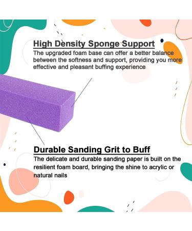 Nail Buffer Block Set - 10 Pcs 4-Sided Sanding Buffers for Acrylic, Gel, and Natural Nails - Fingernail Shine Buffing Filer - Medium Grit - Professional Manicure Polisher (Purple) - Buy Online on GoSupps.com