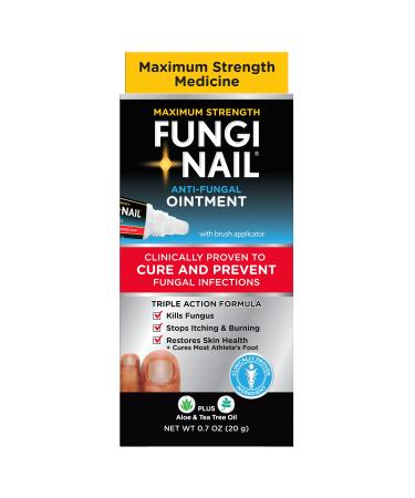Fungi Nail Anti-Fungal Ointment, Kills Fungus That Can Lead to Nail & Athletes Foot with Tolnaftate & Clinically Proven to Cure Infections, Natural Color, 0.7 Fl Oz