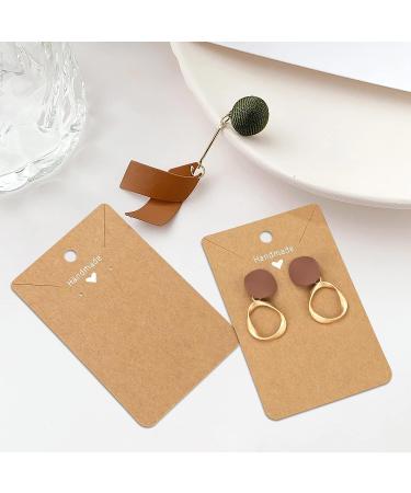 100pcs Kraft Earring & Necklace Display Cards - Personalized Jewelry Cards for DIY Crafts and Retail (3.5x2.4) Brown Paper Ear Studs Display Cards - Buy Online on GoSupps.com
