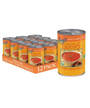 Amy's Soup, Gluten Free, Organic Chunky Tomato Bisque, Light in Sodium, 14.5 Ounce (Pack of 12) Light in Sodium Chunky Tomato Bisque 14.5 Ounce (Pack of 12)