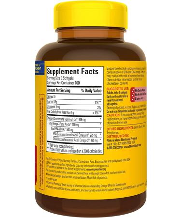 Nature Made Fish Oil Pearls 550mg, 300 Softgels - Omega 3 Supplement for Heart Health - Buy Online on GoSupps.com