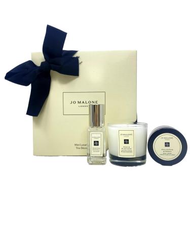 Jo Malone London Mini Luxuries Trio Gift Set - Wood Sage & Sea Salt Cologne - English Pear & Freesia Body Creme - Peony & Blush Suede Candle - Travel Size
