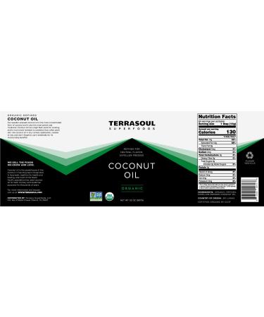 Terrasoul Superfoods Organic Coconut Oil - 2lbs Glass Jar | No Flavor or Scent - Buy Online on GoSupps.com