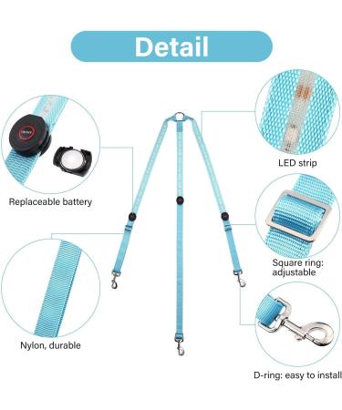 LED Horse Harness Breast Belt - Adjustable Robust & Comfortable | Best Visibility for Riding in Blue - Buy Online on GoSupps.com