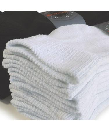 Non-Binding Diabetic Cotton Blend Quarter Socks 6 Pair/Pack 9-11 - Solid Black - Buy Online on GoSupps.com