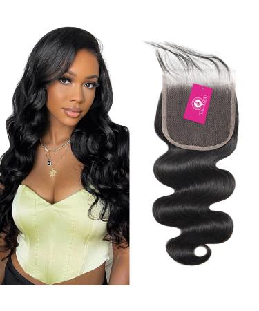 FalaFala Body Wave 7x7 Closure Transparent Lace Closure Free Part Large Size 7x7 Closure Pre Plucked Hairline Human Hair Natural Black Color 16 Inch Body Wave 7x7 Closure 16