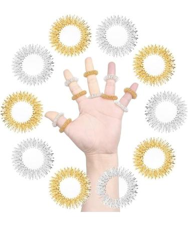 Buy Bassulouda 40 Pieces Spiky Sensory Finger Rings - Acupressure Ring Set for Stress Relief & Massage - Ships Internationally - Buy Online on GoSupps.com