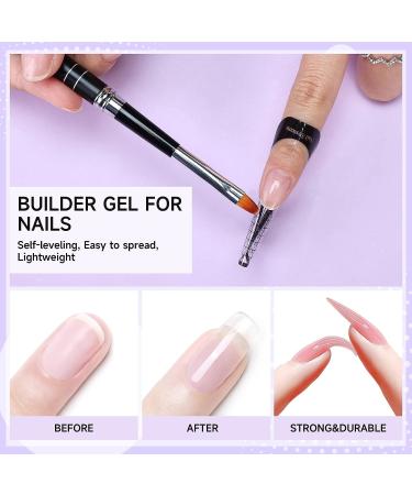 Morovan Builder Nail Gel Kit - 56ml Hard Gel Nail Extension Set with Top Base Coat - Nail Strengthening Gel for Salon-Style Nails at Home - Buy Online on GoSupps.com