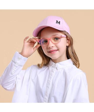 Kids Blue Light Glasses with Cute Car Case | UV400 Protection | Anti Blue Ray for Ages 3-12 | Transparent Pink - Buy Online on GoSupps.com