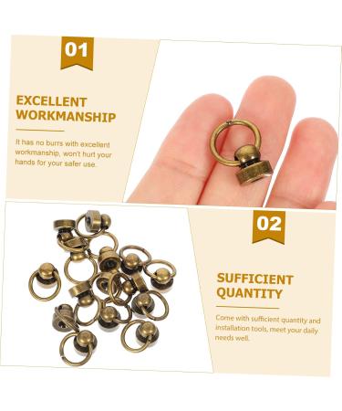 NUOBESTY 20 Sets Belt Ring Monk Head Buckle Leather Purse Phone Case Copper Studs Screw Self-Tapping D-Ring 2X0.9cm As Shown - Buy Online on GoSupps.com
