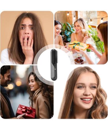 Hot Comb Straightener | 3 Temps Anti-Scald Hair Straightening Brush for Fine & Frizzy Hair | Ion Flat Iron Comb with 3D Comb Tooth - International Shipping Available - Buy Online on GoSupps.com